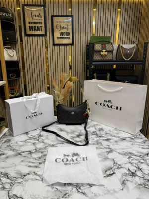 Coac_h Teri Sling Bag With Magnetic Box And Dust Bag Including Carry Bag (Coffee)