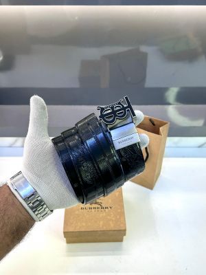 Burberr_y Reversible Belt Black Silver Fa 203 