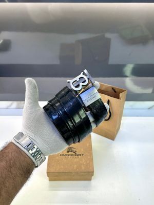 Burberr_y Silver Black Reversible Belt Fa 205