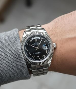 Role_x Oyster Perpetual Day Date Arabic Silver-Black