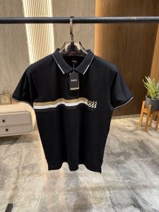 Hugo bos s Black Imported Heavy cotton lycra polo with Box