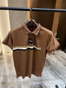 Hugo bos s Dark brown Imported Heavy cotton lycra polo with Box