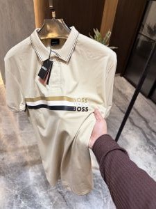 Hugo bos s Beige Imported Heavy cotton lycra polo with Box