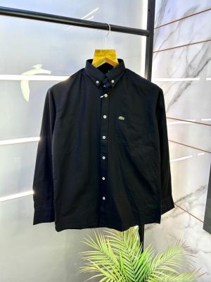Lacost e Black Oxford Lycra Premium Shirts F3038-BL