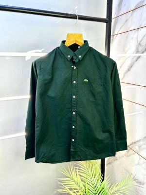 Lacost e Green Oxford Lycra Premium Shirts F3038-GR