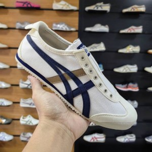 Onitsuka Tiger Mexico 66 slip on beige navy Blue