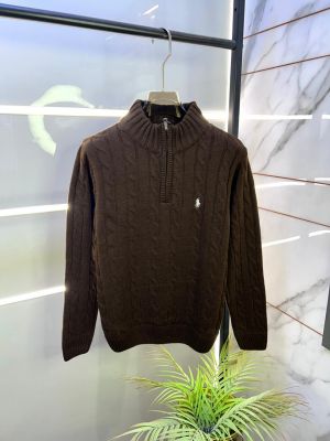 Ralph_Lauren Dark Brown Imported knitted Super Premium Pullovers F3277-DBR