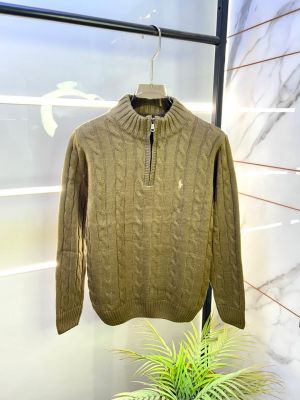 Ralph_Lauren Brown Imported knitted Super Premium Pullovers F3277-B1
