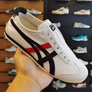 Onitsuka Tiger Mexico 66 slip on white black red sneakers
