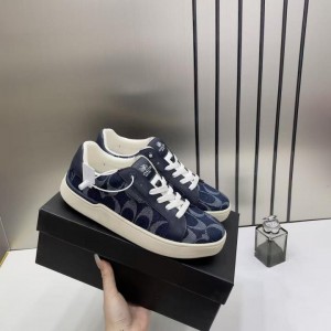 COAC H CLIP COURT SNEAKER NAVY SIGNATURE CANVAS LE