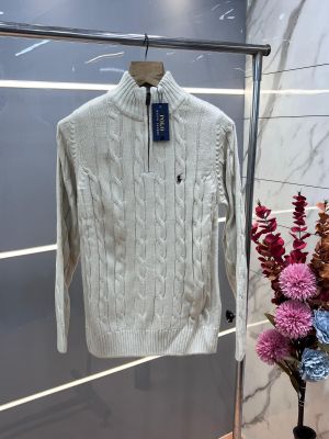 Ralph Laure n Cream Premium Imported High Neck Knitted Pullover Half Zipper Style 3572