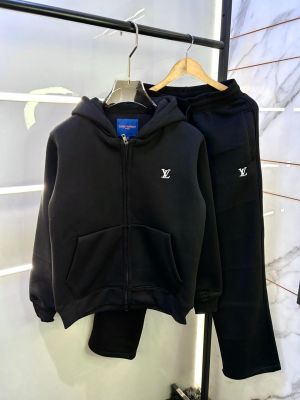 Louis_Vuitton Imported Black Super Premium Track Suit F3321-BL