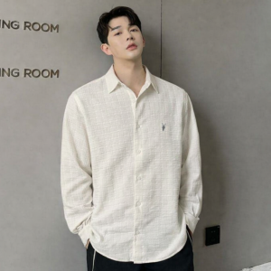 ALLSAINTS CHEST LOGO FULL SLEEVES IMPORTED SHIRT CREAM