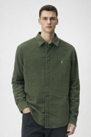ALLSAINTS CHEST LOGO FULL SLEEVES IMPORTED SHIRT THE GREEN