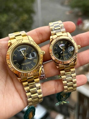 rolex_day date couple gold black