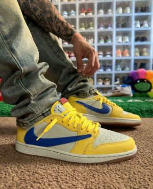 Nik_e Air Jordan Retro Low X Travis Scott Canary Yellow