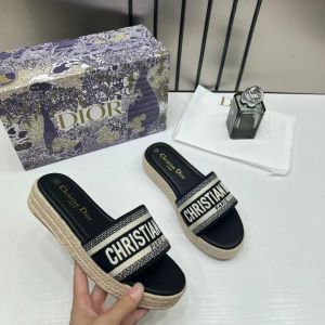 Christian_Dior_Dway_Platform_Slide_Sandals_Black_Embroidered_Signature_Strap_With_OG_Carry_Bag_3369_Black