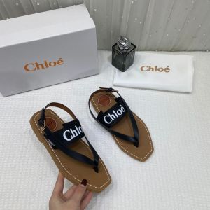 Chloe_Woody_Flat_Sandal_Black_Canvas_&_Leather_With_OG_Box_&_Dust_Cover_Black