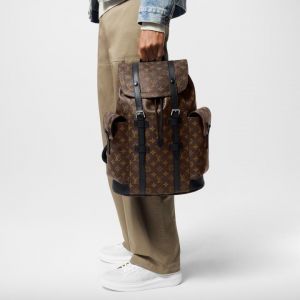 Louis_Vuitton Christopher Monogram Taurillon Leather Backpack (Brown)