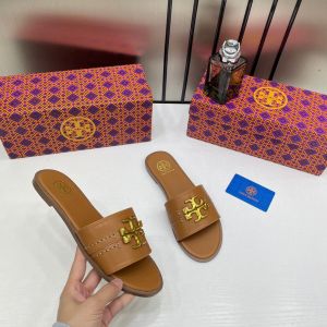 Tory_Burch_Eleanor_Slide_Flat_Brown_With_OG_Box