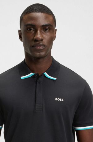 Hugo Bos s Beige Premium Imported 240 GSM Interlock Lycra Fabric Polo Tshirt with Front Design and Emboss Logo 3601