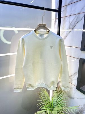 Ami Logo Imported Off-white Super Premium Sweatshirts F3232-OF2