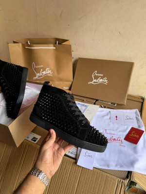 Christian_Loubotin Oralato Suede High Top Sneaker 209