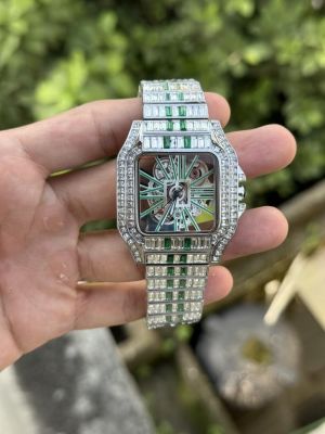 Cartie r Santos Diamond Quartz (SilverGreen)