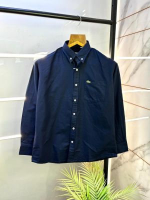 Lacost e Navy Oxford Lycra Premium Shirts F3010-NY