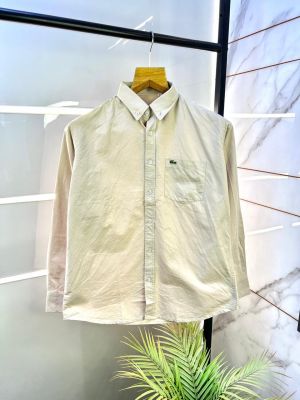 Lacost e Beige Oxford Lycra Premium Shirts F3010-BE