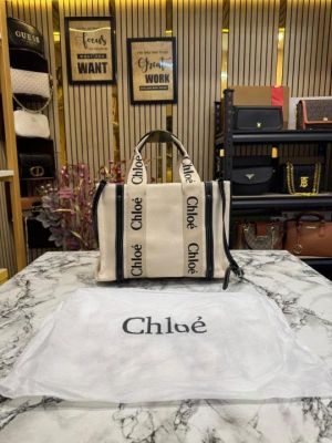 Chloe Premium Quality Handbag With Dust Bag (Cream-Black)