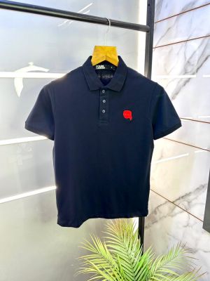 Karl Lagerfeld Navy Polo Premium Collar Neck T-shirt F3043-NY