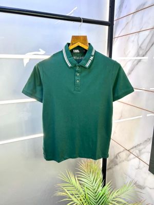 Karl Lagerfeld Green Polo Premium Collar Neck T-shirt F3043-GR