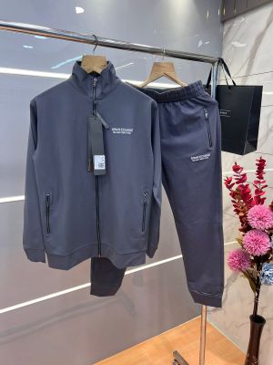 Arman i Exchange Grey Premium Imported Fabric Emboss Logo Zipper style Tracksuit 3581
