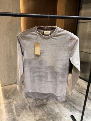 Gucc i Grey Pure Velvet Monogram Tshirt