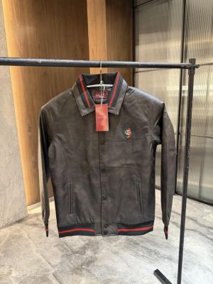 Gucc i Dark grey Pure leather Jacket