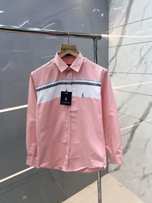 Ralph Laure n Peach Premium Shirt Oxford Lycra With custom Branded Button Tagging and Poly Bag 2672