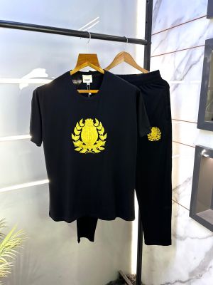 Burberr y Black Embroidery Print Super Premium Track Suit With Brand Carry Bag Packing F2711-BL