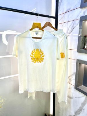 Burberr y White Embroidery Print Super Premium Track Suit With Brand Carry Bag Packing F2711-WH