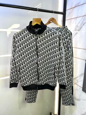 Christian Dio r Imported Black Monogram Premium Track Suit Brand Carry Bag Packing F3152-BL