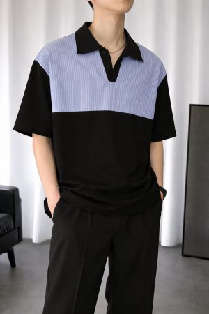 KOREAN IMPORTED HIGH DEMAND ARTICLE POLO T-SHIRT BLACK AND SKY BLUE