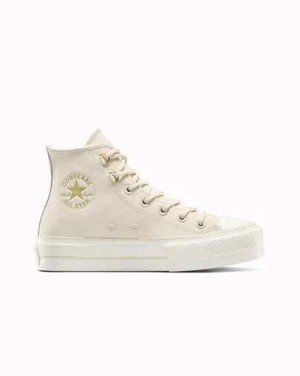 Conversee Taylor All Star Lift Platform Glam Leather Light Dune