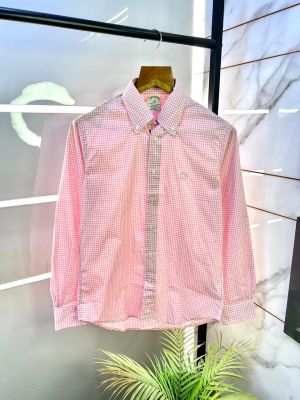 Brooks Brothers Micro Checks Pink Oxford Lycra Premium Shirts F2934-PI
