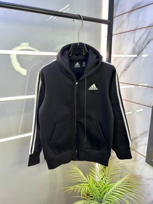 Adida s Imported Black Super Premium Zipper Jacket F3334-BL