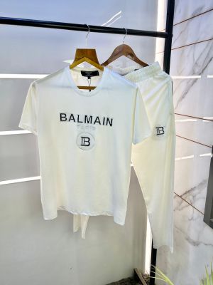 Balmai n Paris White Imported Premium Track Suit With Brand Carry Bag F2573-WH