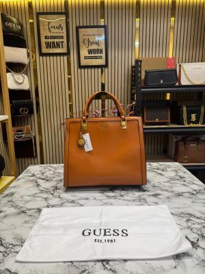 GUESS ELAVATE TOTE WITH DUST BAG PREMIUM QUALITY (BROWN)