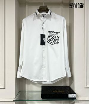 Versace White Printed Premium Shirt With Box Packing And Carry Bag (1460)