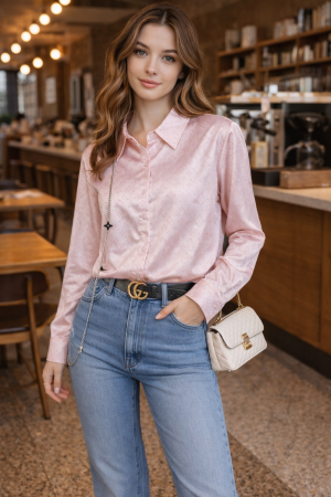 Lv Shirts Pink S58-PK