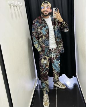 Gucc_i Turkey Imported Jacquard Fabric Printed Premium Cord Set