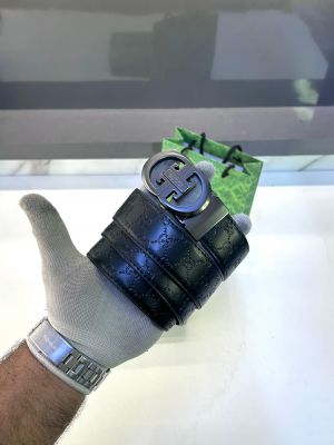 Gucc_i Black Grey Belt Auto Lock Fa 334